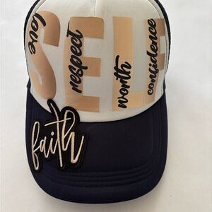 Navy and White Cap with Inspirational Words